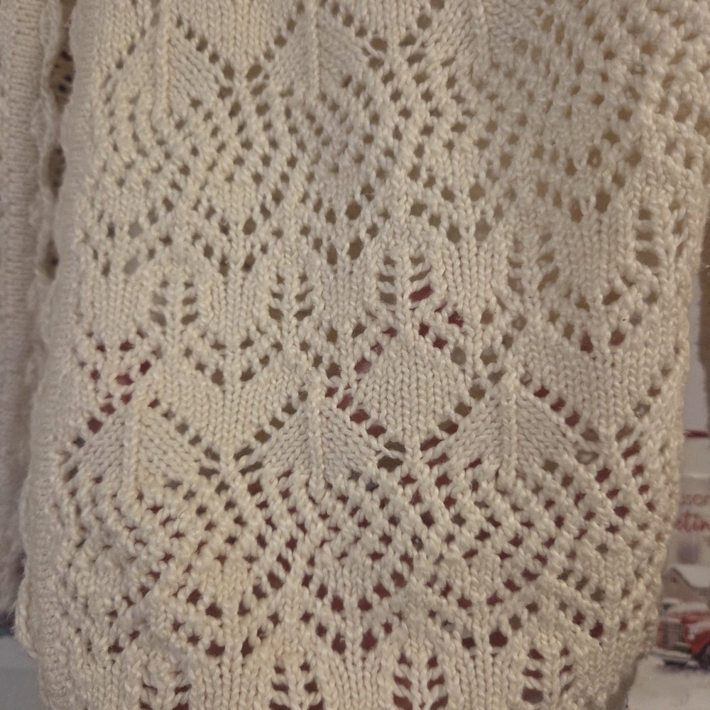 Emma James Cream Lace Cardigan Single Button XL Cottagecore - Picture 4 of 8